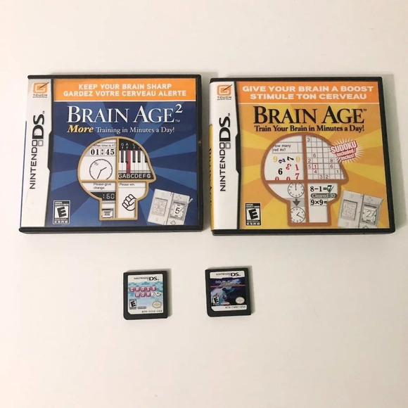 Lot of 4 Nintendo DS Brain Age 1 and 2 Double Sequence  Crosswords Game - Picture 1 of 16
